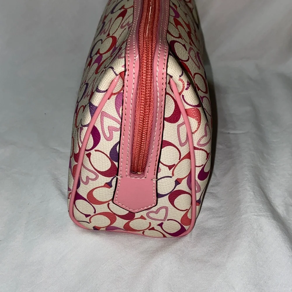 Vintage Gorgeous Coach Heritage Tattersall Bias Hearts logo cosmetic bag